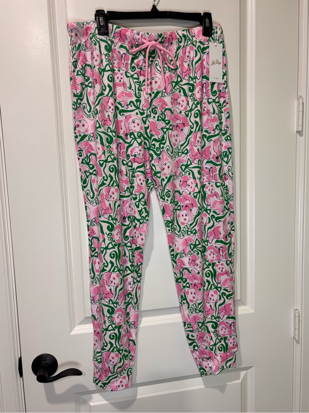 Lilly Pulitzer Jeffers PJ Pant Pandas N Bows Size Large NWT
